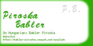 piroska babler business card